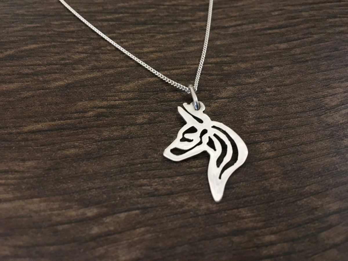 Doberman pierced pendant sterling silver