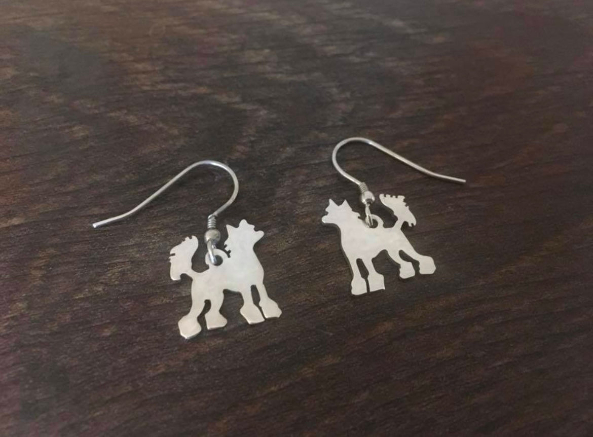 Chinese crested earrings