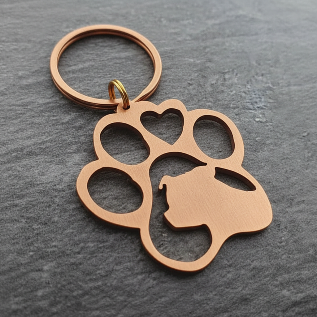 Staffy Paw keyring