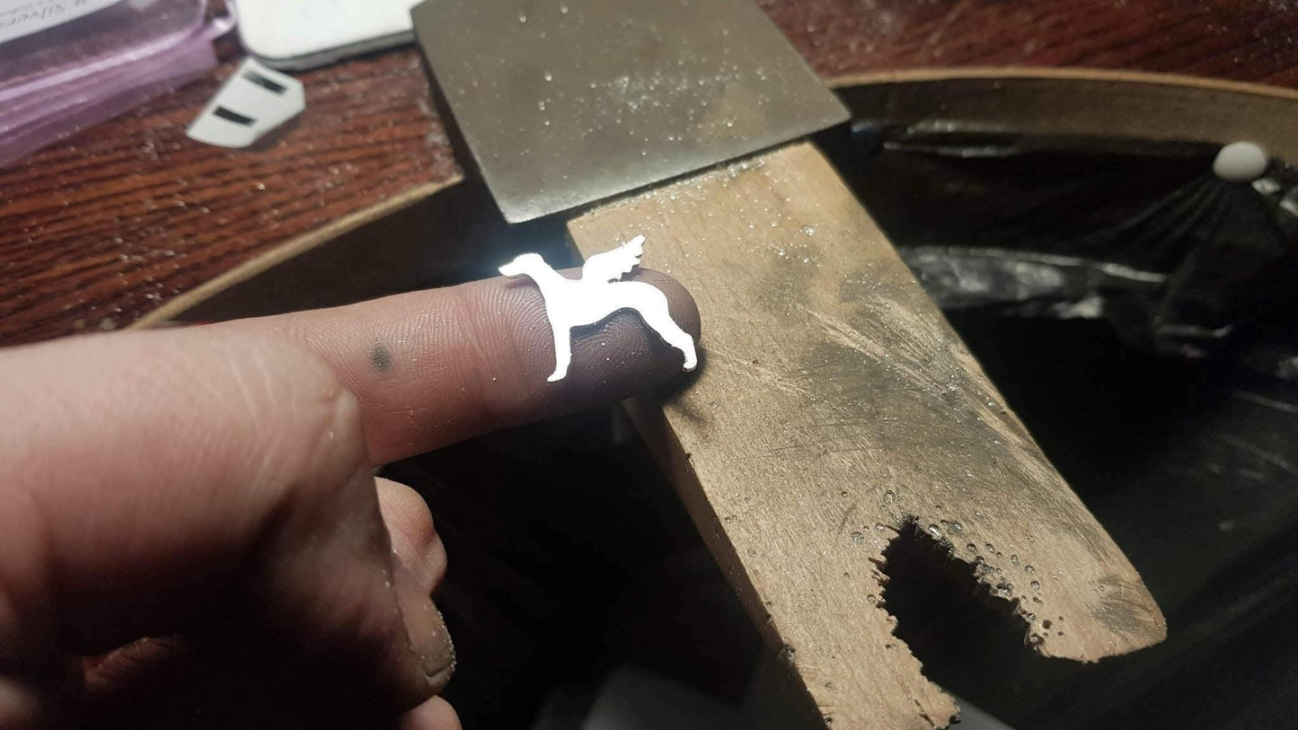 Greyhound with wings charm
