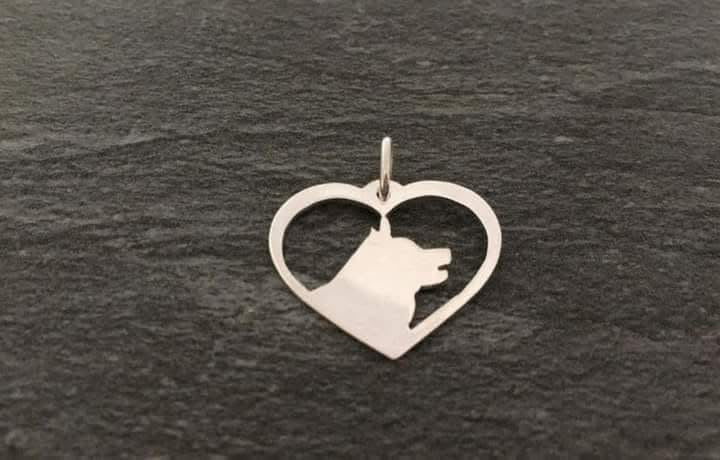 Elk hound heart pendant