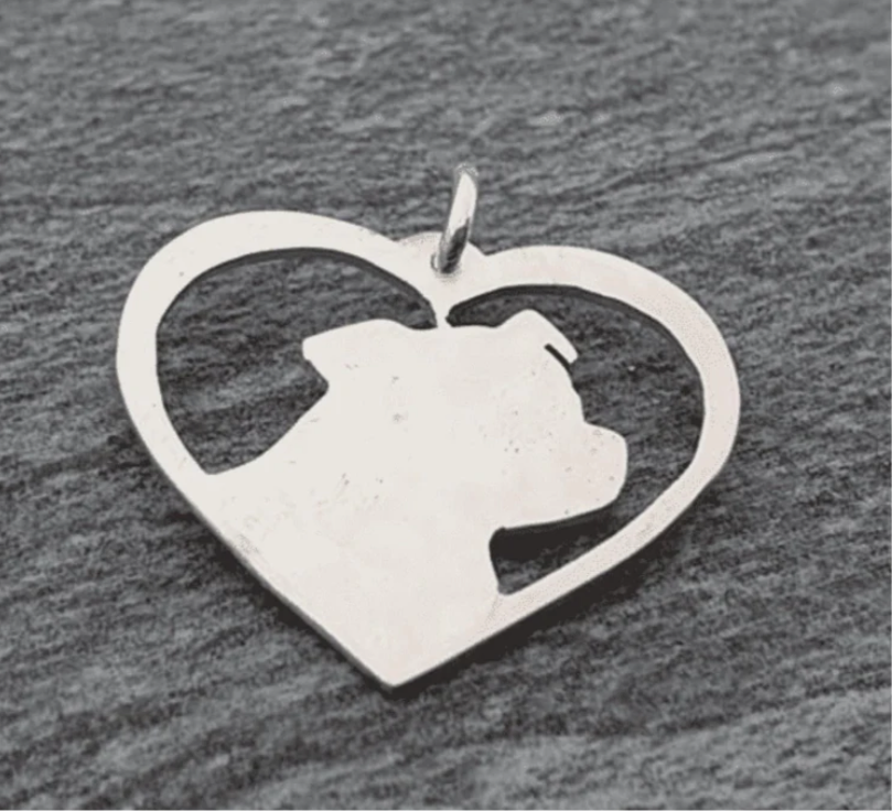 Staffy heart Pendant