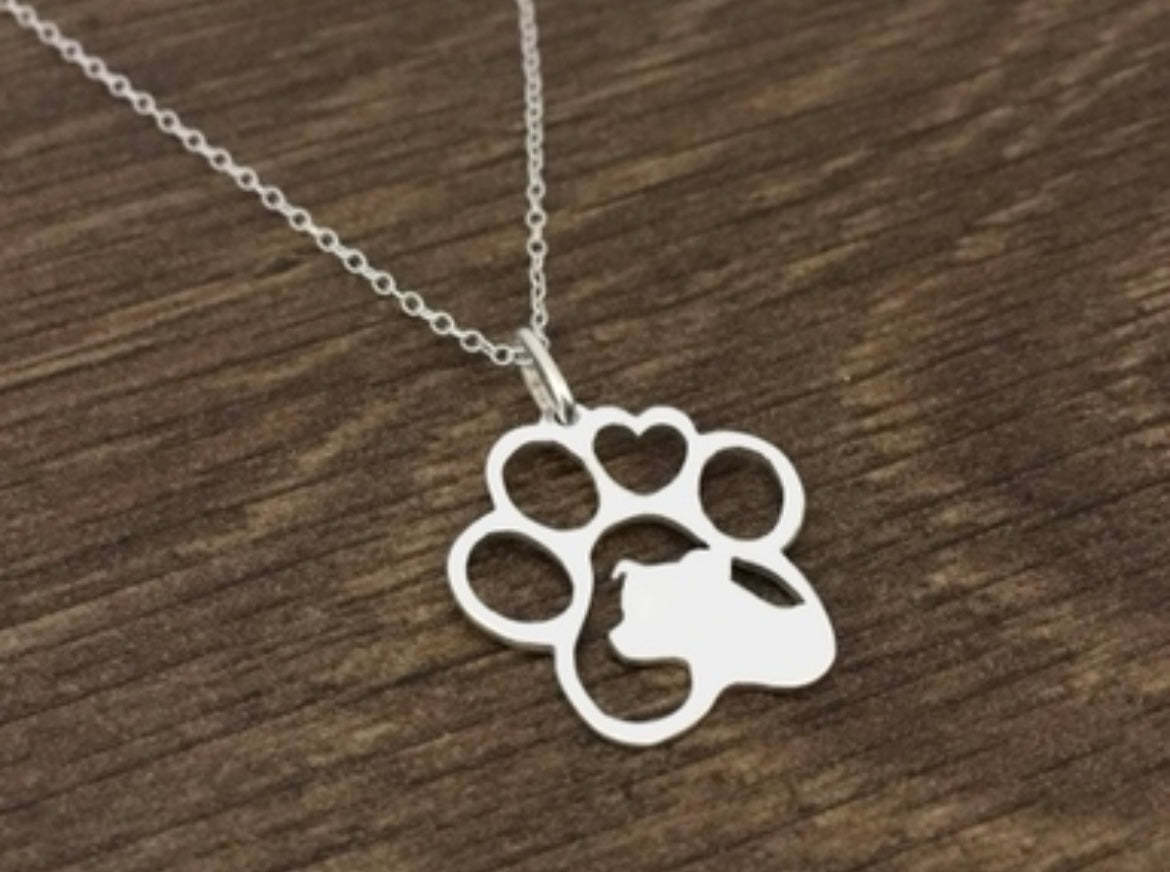 Staffy paw pendant