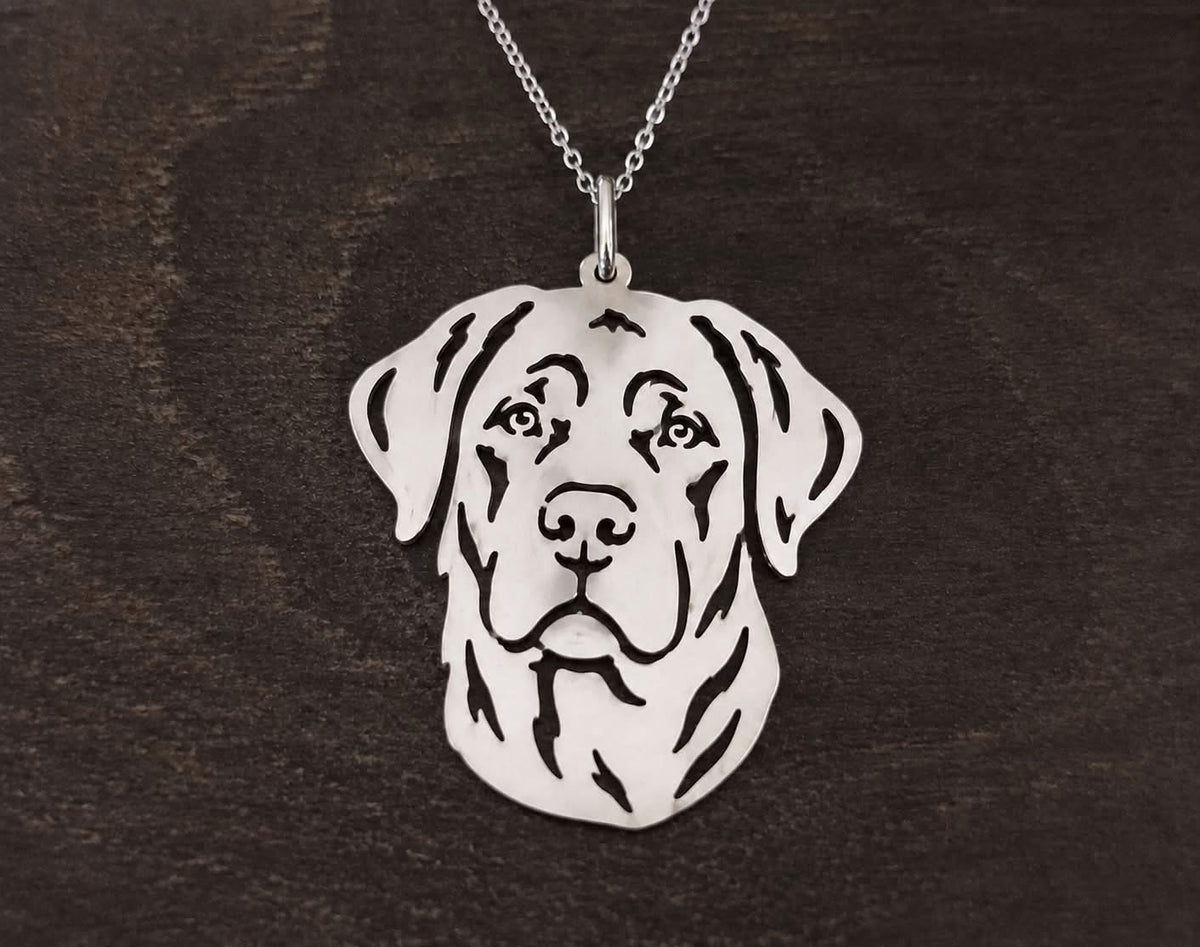 Labrador pierced pendant sterling silver