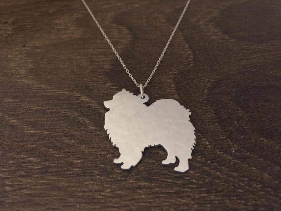 Keeshond pendant sterling silver