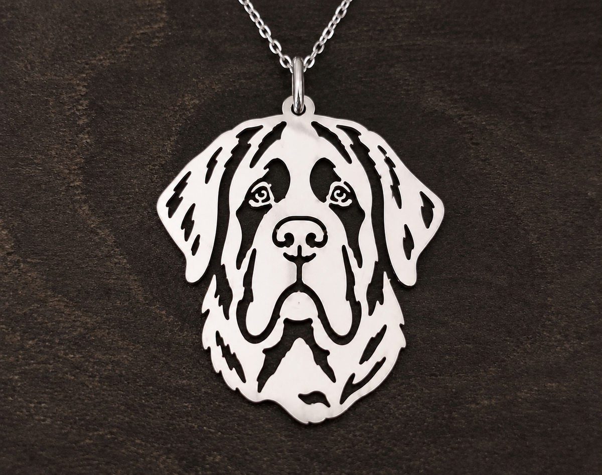 Saint Bernard pierced pendant sterling silver