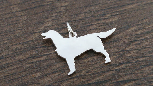 Flatcoat retriever pendant sterling silver