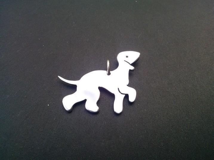Bedlington terrier pendant sterling silver