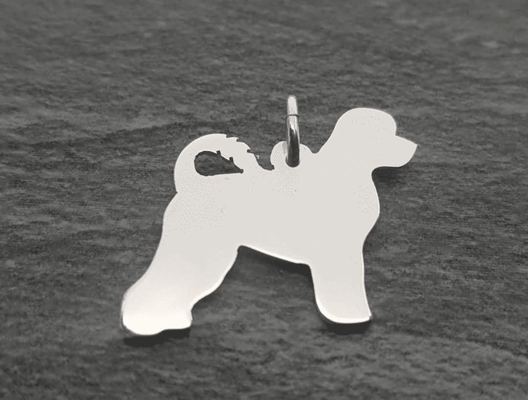 Portuguese water dog pendant sterling silver