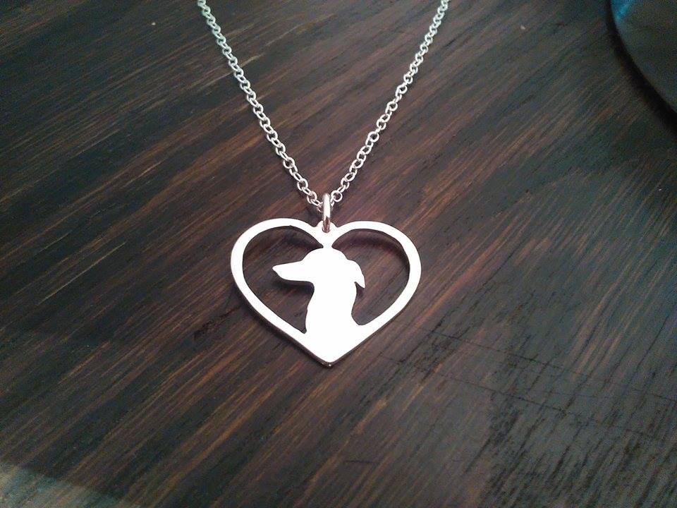 Italian greyhound heart pendant