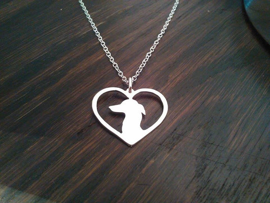Italian greyhound heart pendant