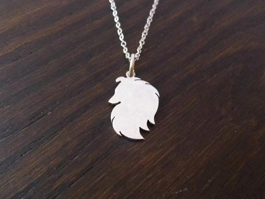 Sheltie head pendant sterling silver