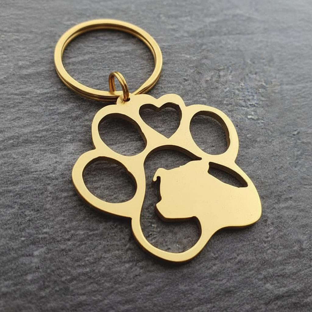 Staffy Paw keyring