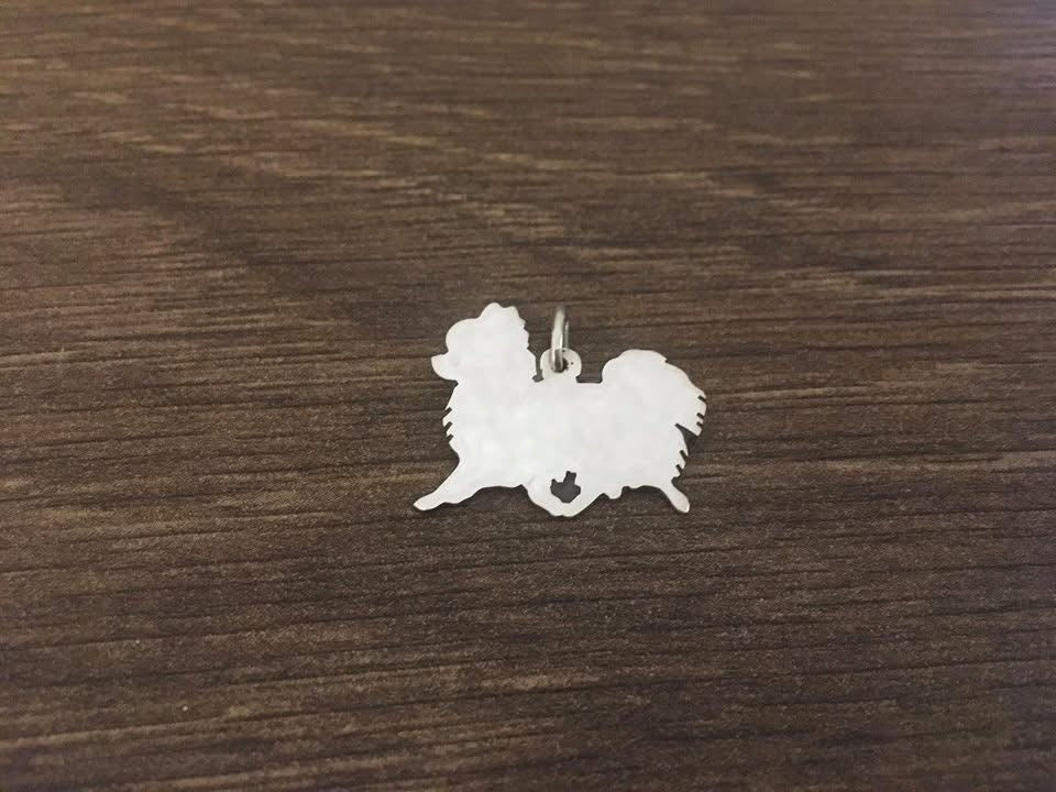 Chihuahua longhaired pendant sterling silver