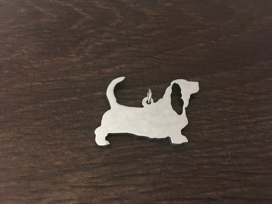 Bassett hound pendant sterling silver