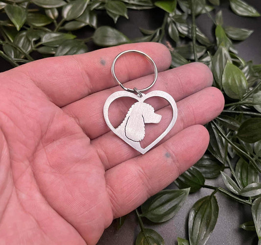 Irish water spaniel keyring
