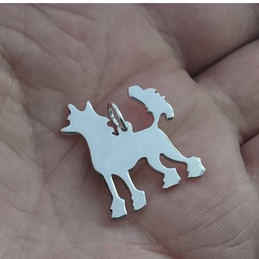 Chinese Crested sterling silver pendant