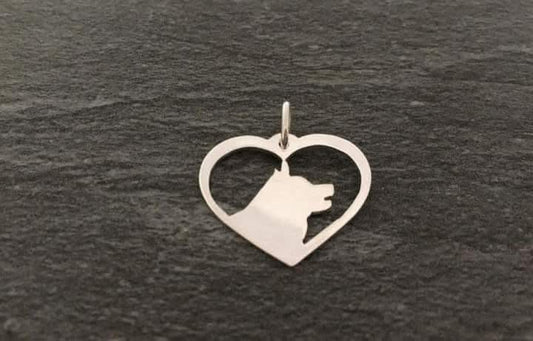 Elk hound heart pendant