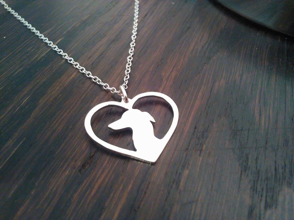 Italian greyhound heart pendant