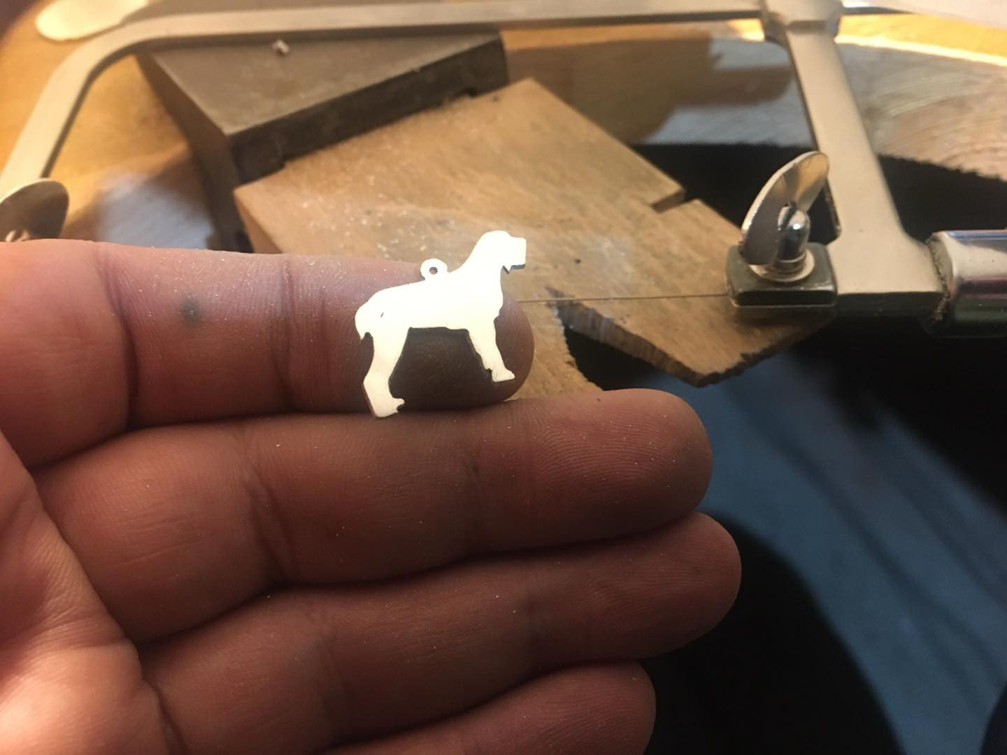 Italian spinone sterling silver pendant