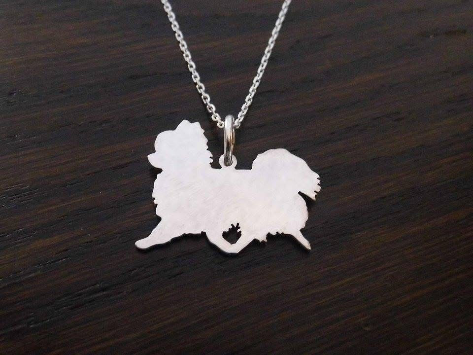 Chihuahua longhaired pendant sterling silver