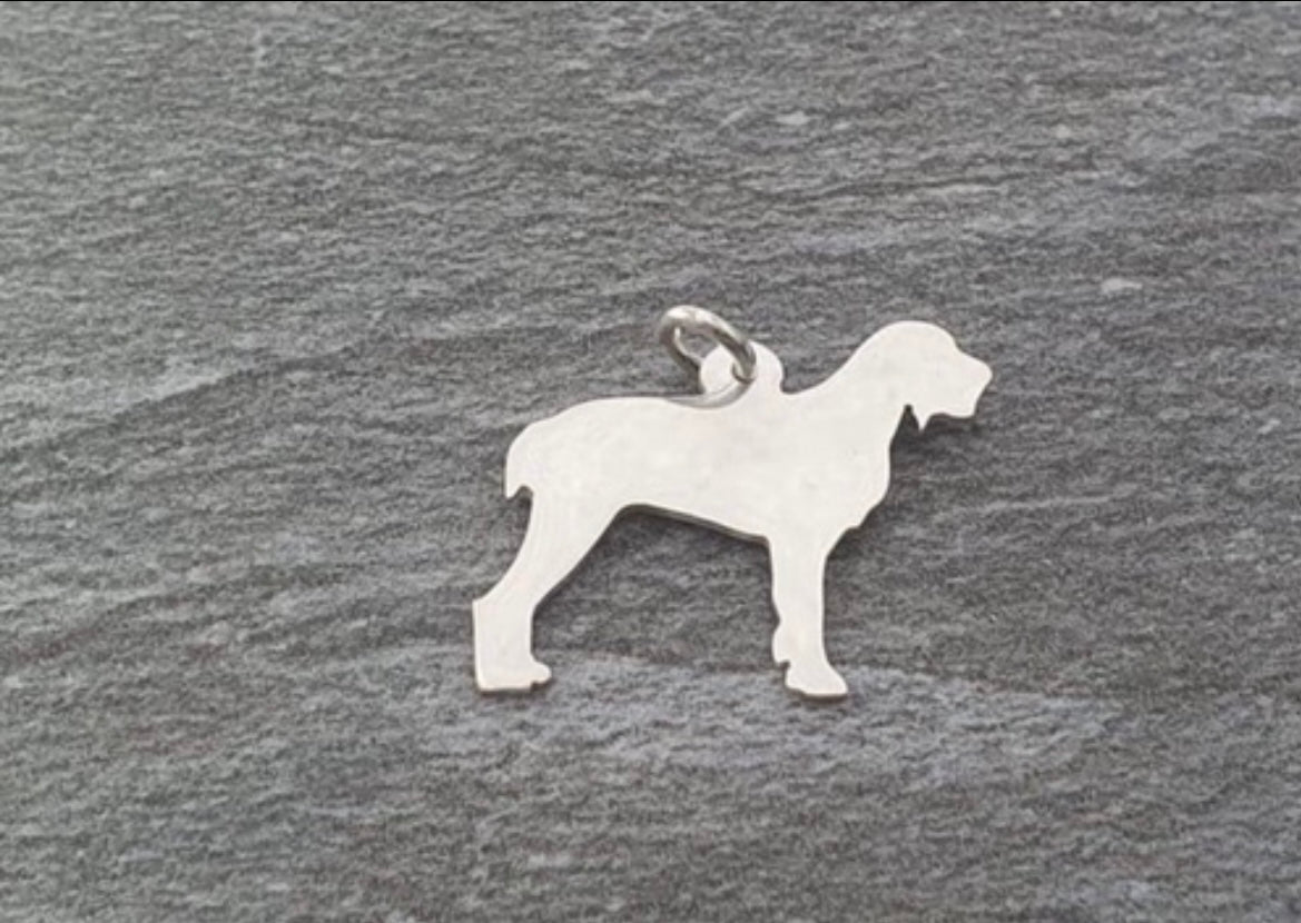 Italian spinone sterling silver pendant
