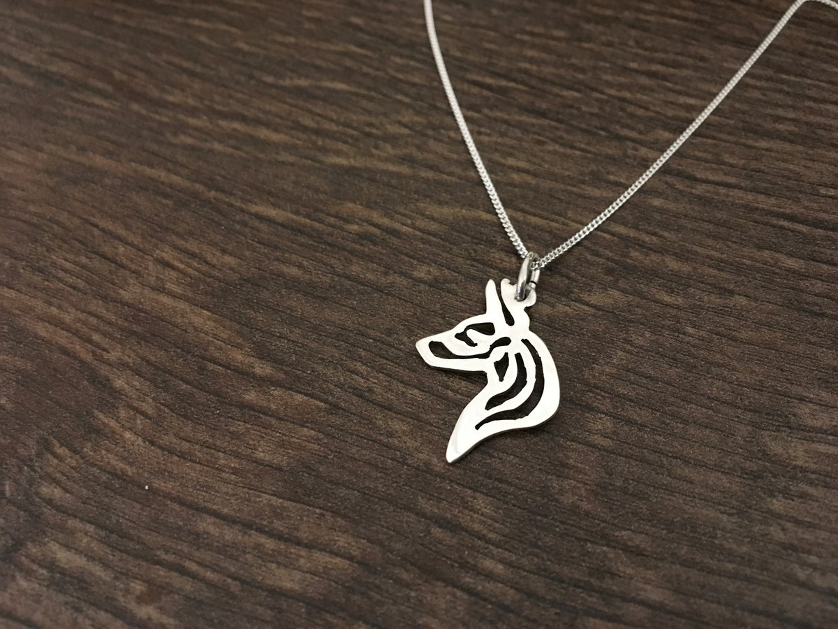 Doberman pierced pendant sterling silver