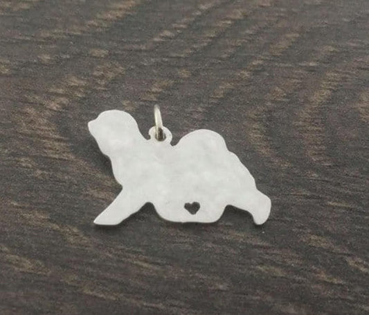Tibetan terrier charm sterling silver